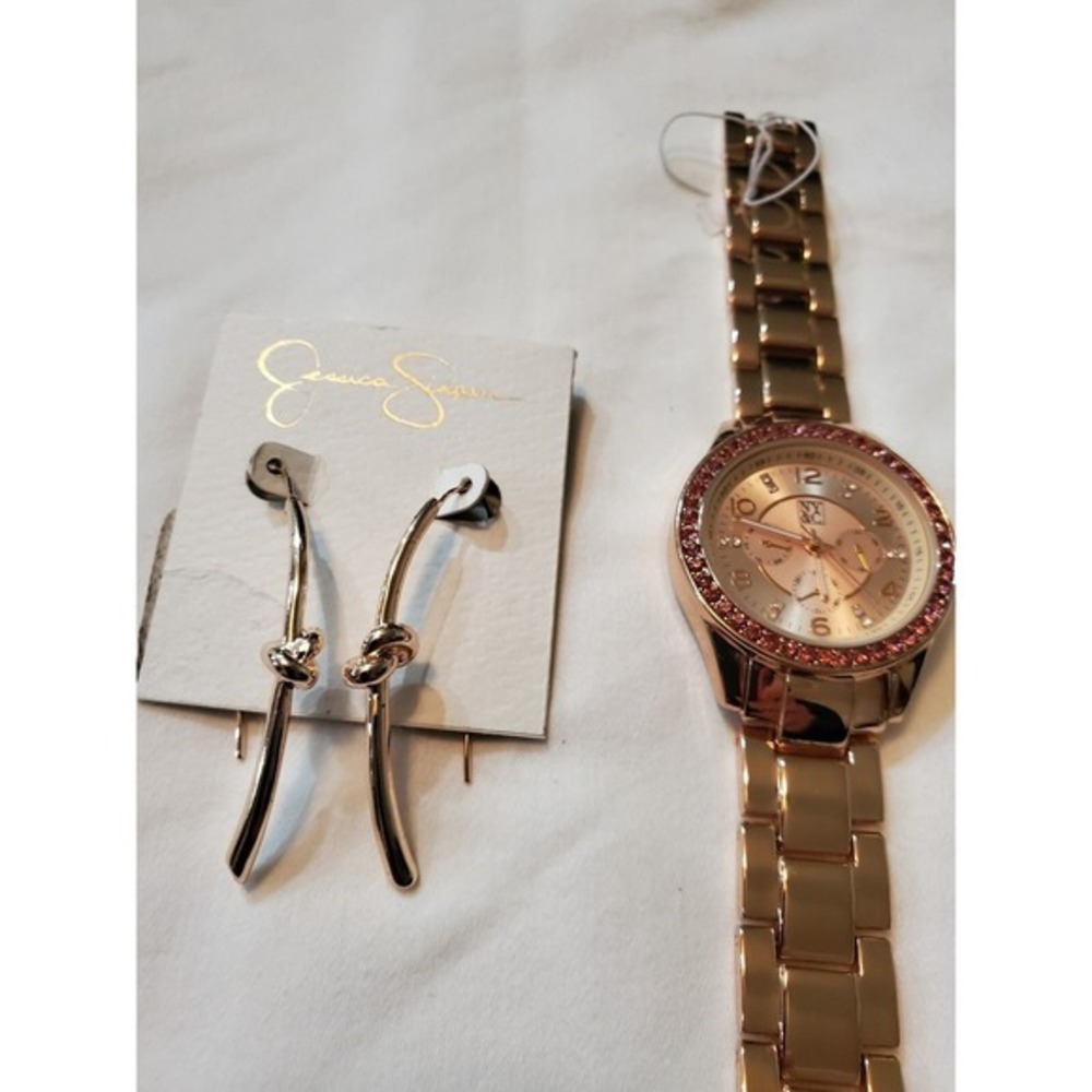NWT Rose Gold Watch & Earrings